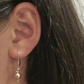 Yellow Gold Ball Drop Earrings [Model]